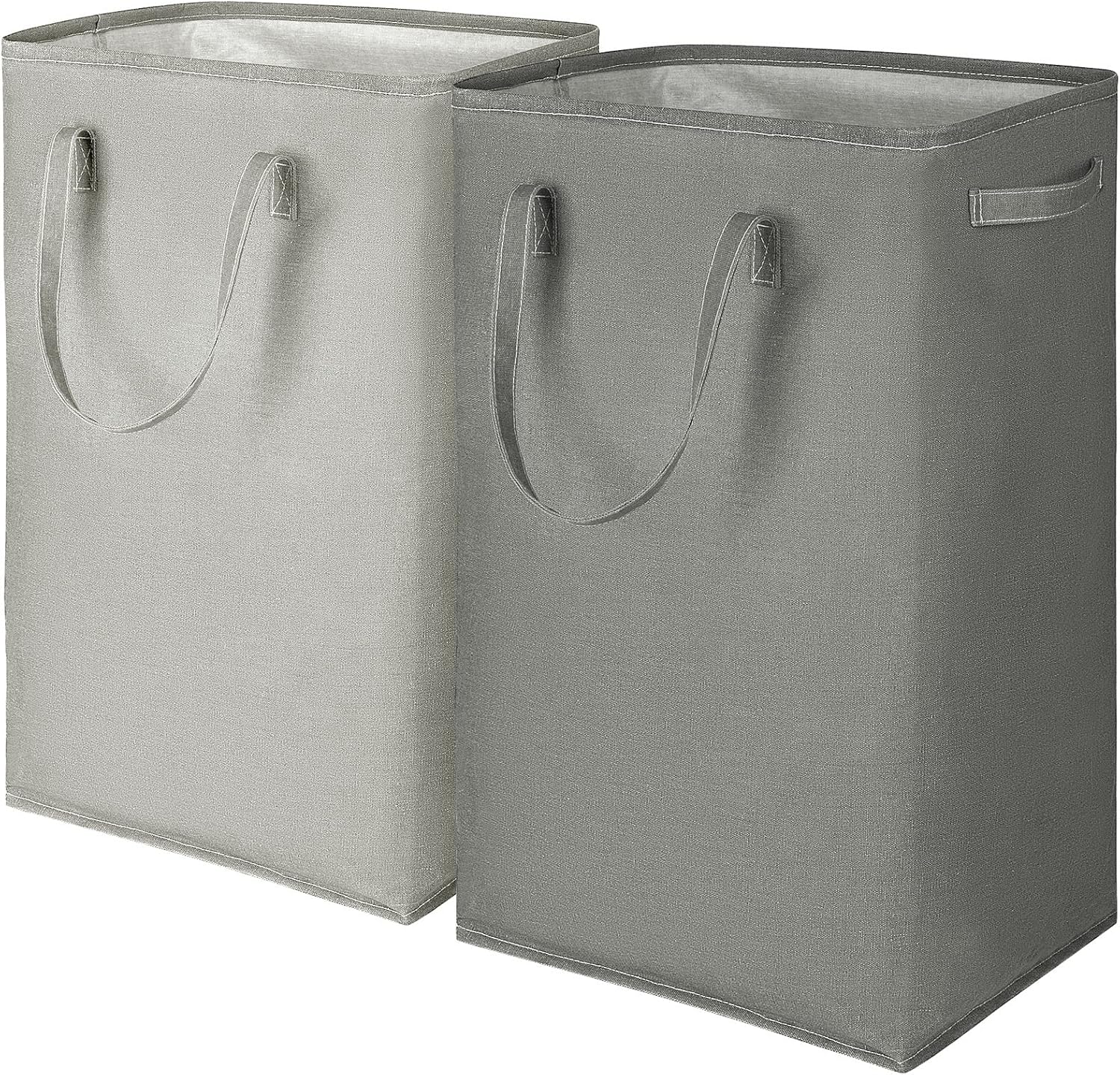 2 Pack 80L Large Laundry Basket, Foldable Washing Basket Clothes Hamper Storage Bag with Long Reinforced Handles, Freestanding Laundry Basket Bin for Bathroom, Bedroom