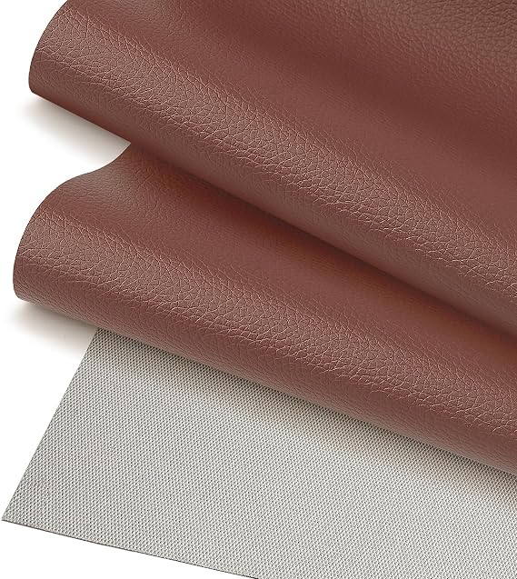 Faux Leather Fabric Vinyl Leatherette Material for Upholstery Brown