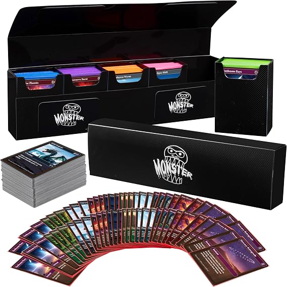 MONSTER PROTECTORS -Canavar Koruyucular Hydra 5 Bölme Perçinli Güverte Kutusu W Bir Manyetik Toka Ticaret Kartı Kutusu Hıl FIF Güverte Eşleşen MTG Magic Toplama, Yugioh, Pokemon