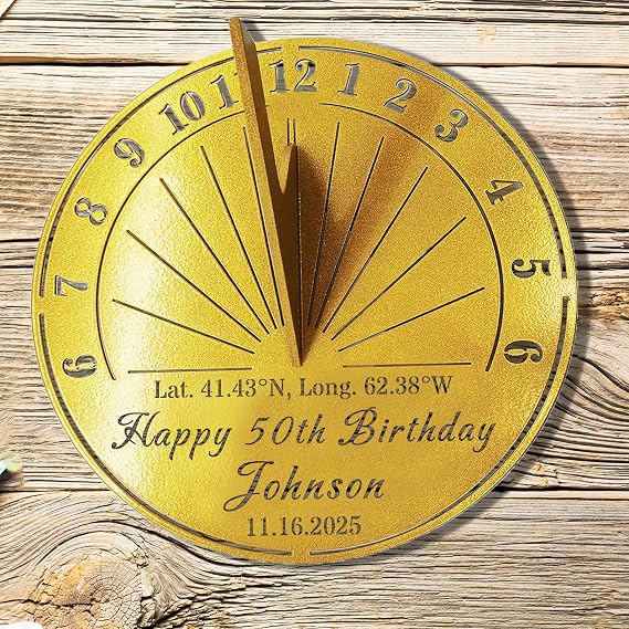 Personalized Birthday Sundial Gift Custom Sundial for Birthday Anniversary Friends Couples Family Outdoor Decoration