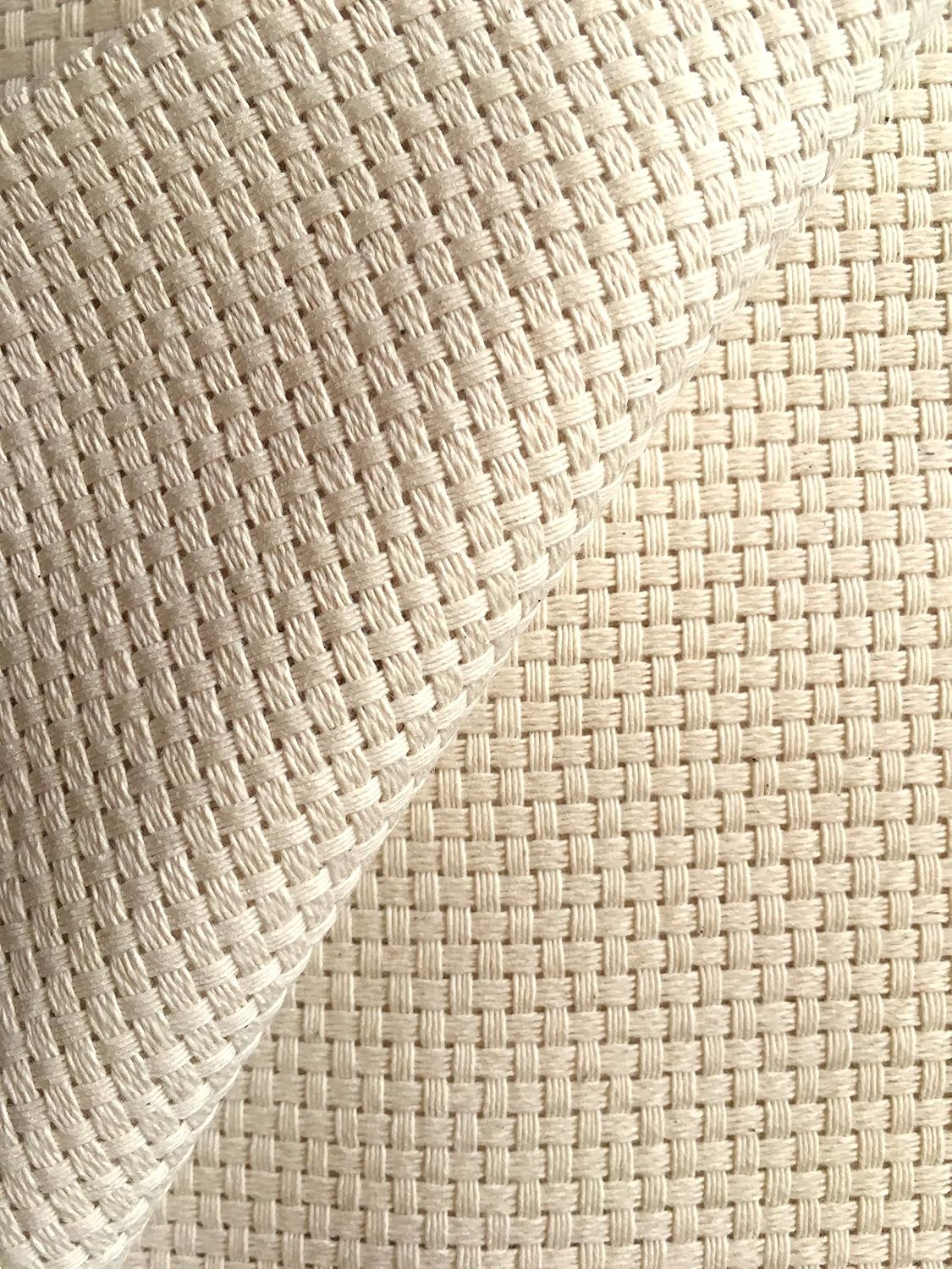 Natural Cream Monks Cloth 7 Count Even Weave Fabric 50 x 70cm from Zweigart for Stitching and Punch Needle