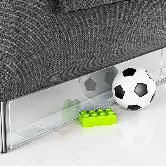 APOCAlLIS Transparent Toy Blocker for Under Furniture, Under Couch Blocker (4" H 16" L),8 Pack Bed Blockers for Under Bed