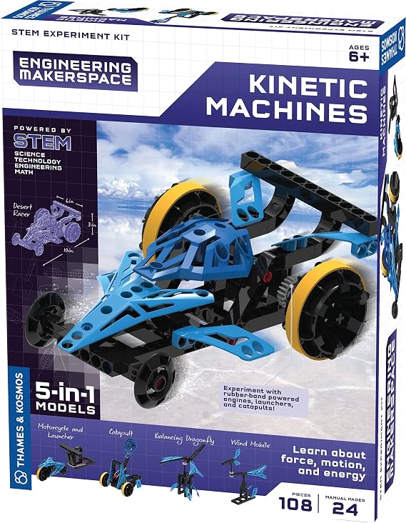 Thames & Kosmos | 555061 | Kinetic Machines | Make 5 Awesome Machines and Learn About the Physics of Force | Motion and Energy | Ages 8+