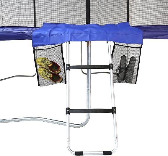 Skywalker Trampolines Wide-Step Ladder Accessory Kit, Blue | Fits Rails Up to 4 Inches, Rust-Resistant Galvanized Steel, Extra-Wide Textured Foot Steps