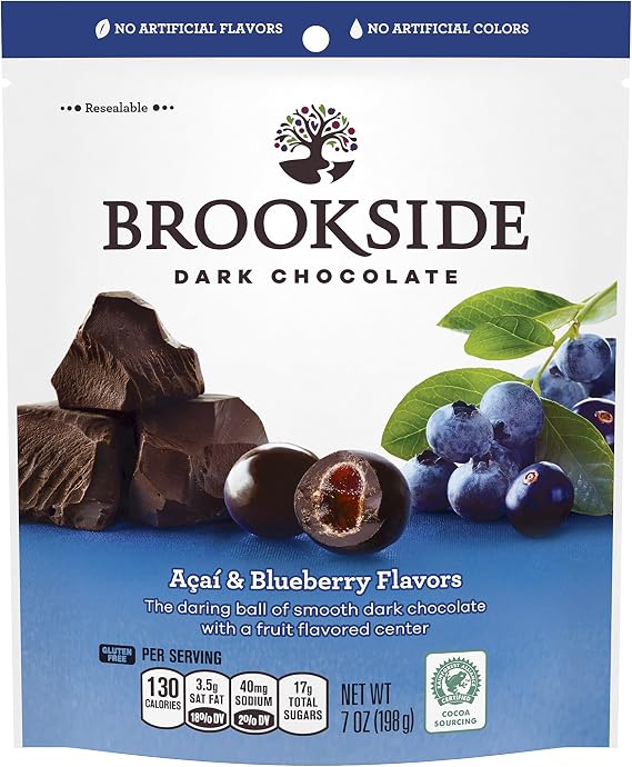 BROOKSIDE Dark Chocolate Candy, Acai & Blueberry, 7 Ounce