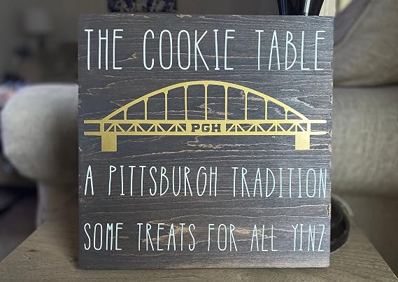 Wood Sign Pittsburgh Cookie Table Wedding Sign Wood Wedding Sign 8 x 8 inch
