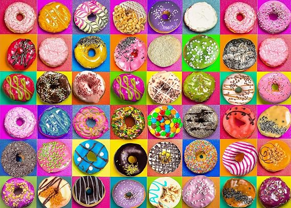 Jigsaw Puzzles 500 Pieces for Adults,Donuts Jigsaw Puzzles 500 Pieces | Nattork Puzzle 500 pieces for adults. For birthday, holiday and Christmas party,Donuts,21.25X15 in.