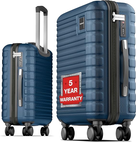 Travely Polycarbonate Cabin Suitcase 55x40x20cm - 20 Inch Suitable for Ryanair - 36L Including TSA Lock - Carry on - 10kg Suitcase, Cabin case, Hardshell